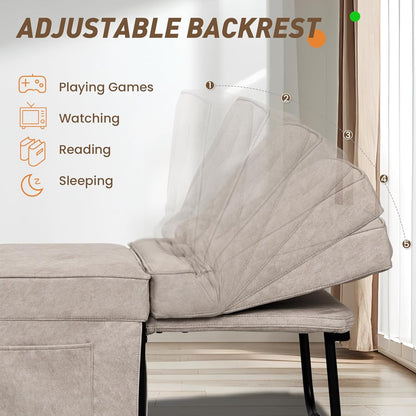 Modern 4-in-1 Sleeper Chair, Folding Sofa Bed Ottoman
