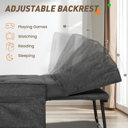 Modern 4-in-1 Sleeper Chair, Folding Sofa Bed Ottoman