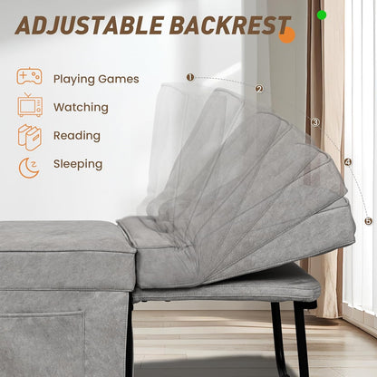 Modern 4-in-1 Sleeper Chair, Folding Sofa Bed Ottoman