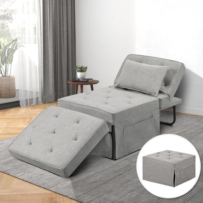 Modern 4-in-1 Sleeper Chair, Folding Sofa Bed Ottoman