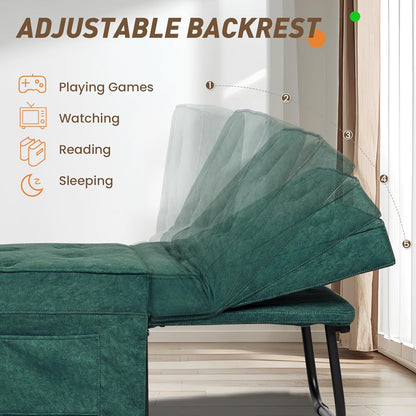 Modern 4-in-1 Sleeper Chair, Folding Sofa Bed Ottoman