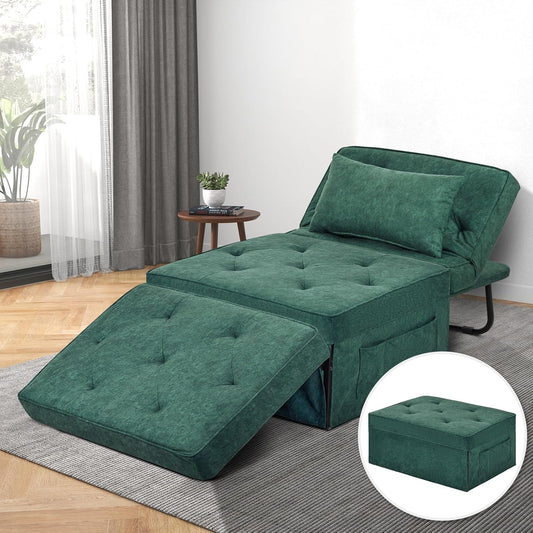 Modern 4-in-1 Sleeper Chair, Folding Sofa Bed Ottoman