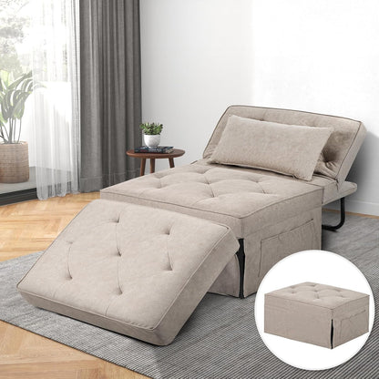 Modern 4-in-1 Sleeper Chair, Folding Sofa Bed Ottoman